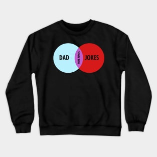 Dad Jokes Venn Diagram Funny Father's Day Crewneck Sweatshirt